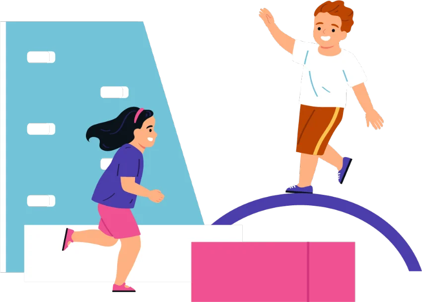 運動する子ども達のイラスト